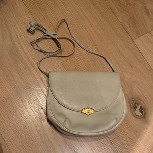 Vintage Givenchy Crossbody Cream Leather Purse.